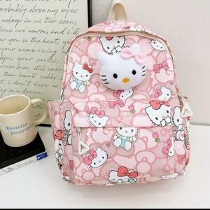 Hello Kitty Drawstring pink green vintage Sanrio backpack Hello Kitty by A&I Products Age Over 3 Plush Backpack, Green  main image 3